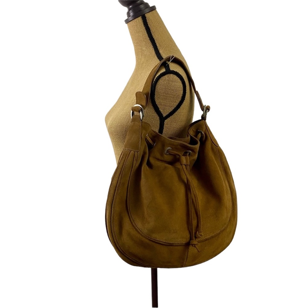 Large boho suede hobo bag